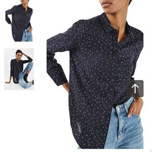 Topshop star print button down shirts